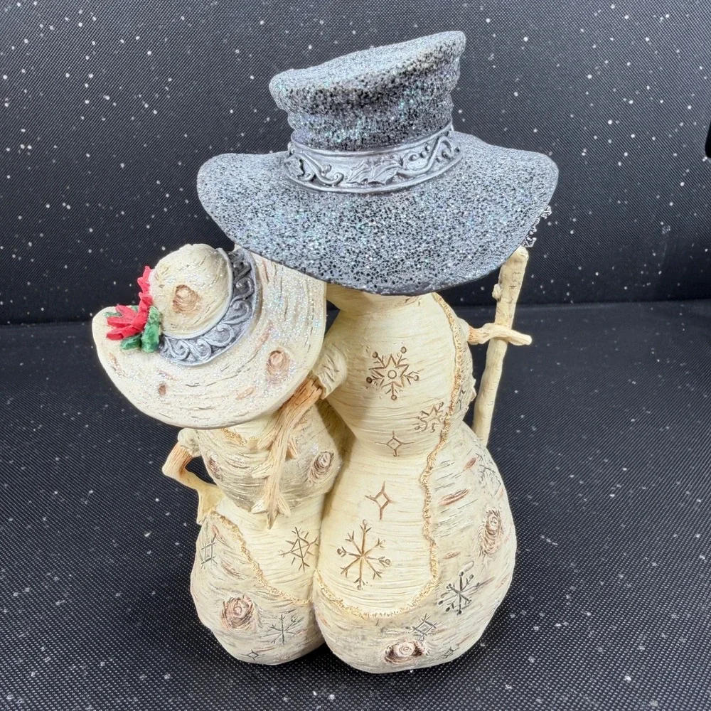 Birch Hearts Family Love Snowman Figurine Barbara McDonald Pavilion Gift 81013